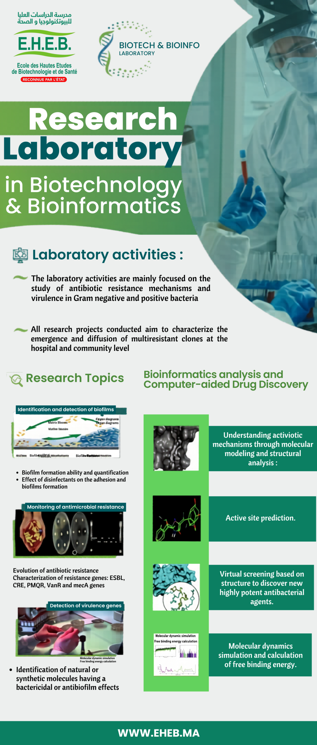 Présentation du Laboratoire de Biotechnologie Médicale et Bio-informatique EHEB