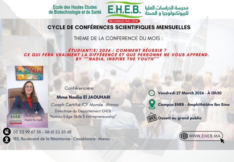 Affiche — Conférence du mois — Étudiant(e) 2026 : comment réussir ? Ce qui fera vraiment la différence et que personne ne vous apprend